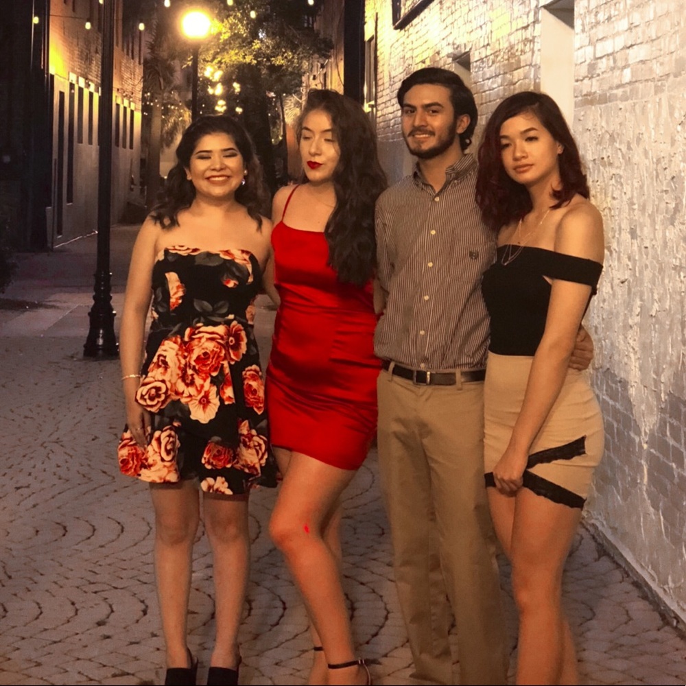 Satin Red Mini Dress.